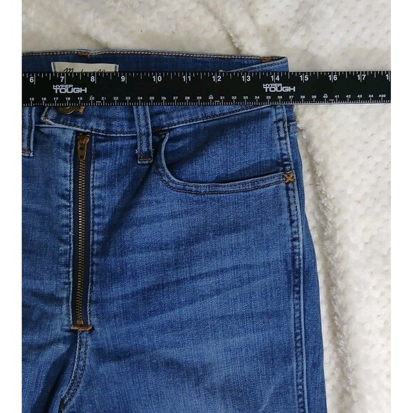 Madewell Jeans Road Tripper Size 28T Straight Leg Exposed Zipper Dark Blue - Picture 7 of 14